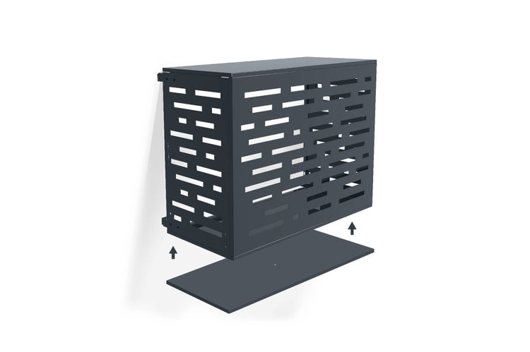 Abdeckung für Klimaanlage mit horizontalen Aussparungen