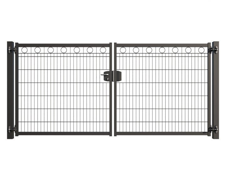 Doppelflügeltor aus Metall mit Gitterfüllung für den Garten