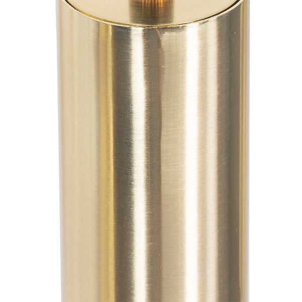 Detailansicht eines zylindrischen Lampenfußes aus Metall