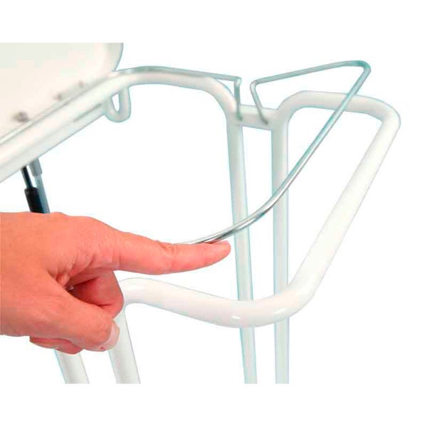 PROREGAL Abfallsackständer Mit Deckel und Fußpedal 60 Liter HxBxT 88 x 37 x 44 cm Weiß