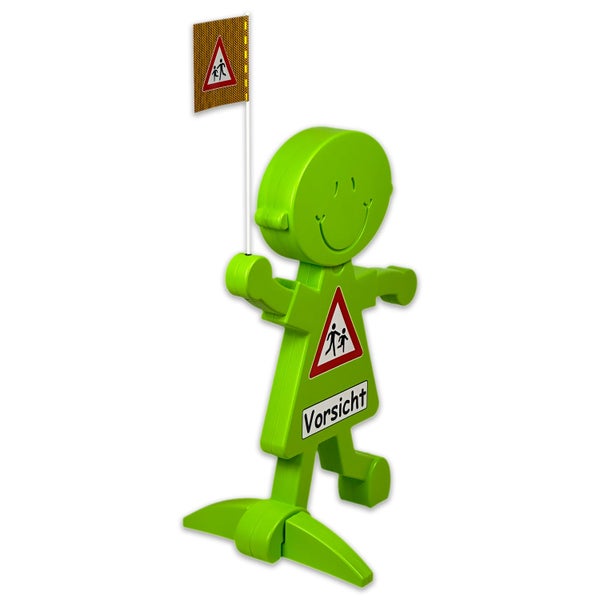 3D Warnschild Vorsicht spielende Kinder mit reflektierender Folie für mehr Verkehrssicherheit / (1 Stück)
