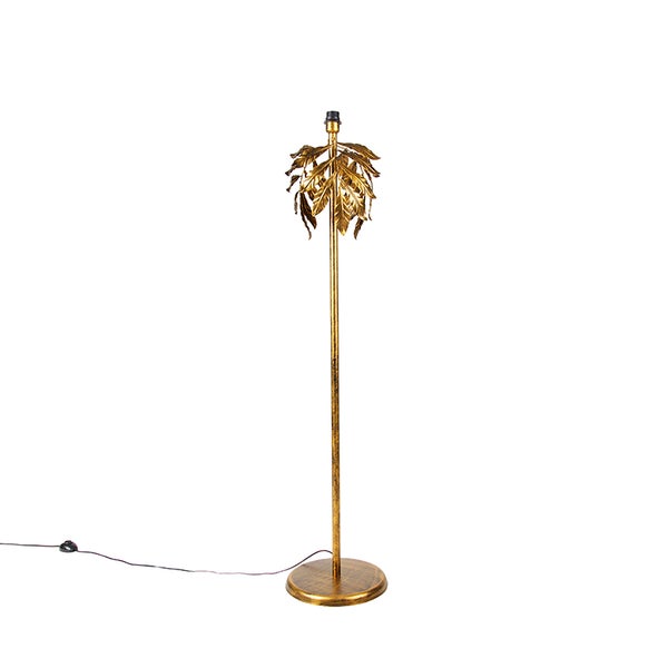 QAZQA - Klassisch I Antik Vintage Stehlampe Antik Gold I Messing 32 cm ohne Schirm - Linde I Wohnzimmer I Schlafzimmer - Stahl Länglich I Organisch - LED geeignet E27