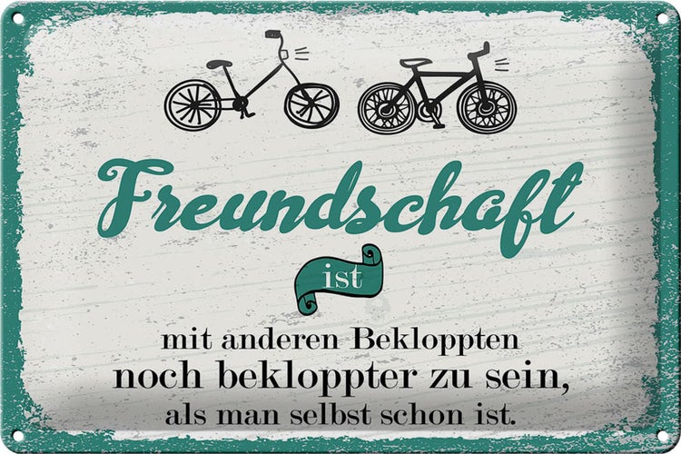 Blechschild Spruch Freundschaft noch bekloppter sein 30x20cm