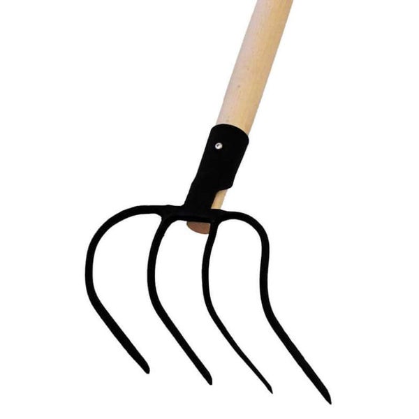 Dunghacke (4 Zinken) mit Buchen-Stiel