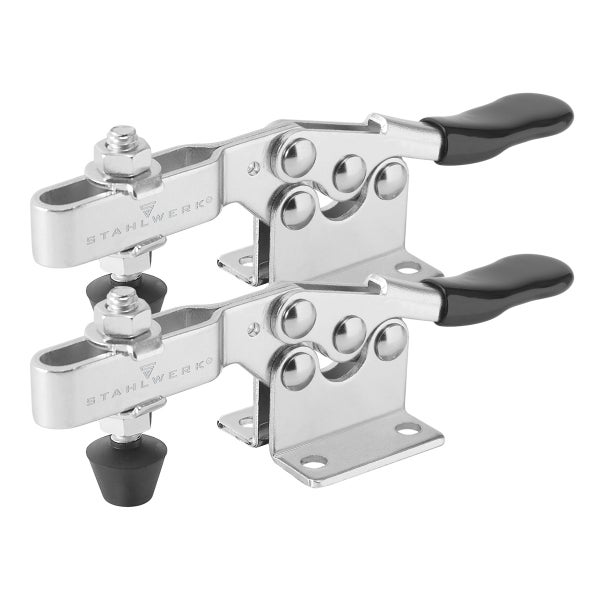 STAHLWERK Knebelklemme 2er Set 90kg 198lbs Senkrechtspanner Kniehebelspanner