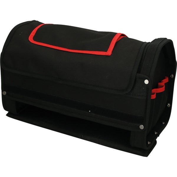 Werkzeugtasche aus Stoff mit roter Umrandung