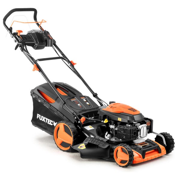 FUXTEC Benzin Rasenmäher FX-RM5196eSPRO  - 196ccm | 51cm | 6PS  | mit Antrieb + E-Start + FlexSpeed | 36kg | 60L | Seitenauswurf |ab 1001m²