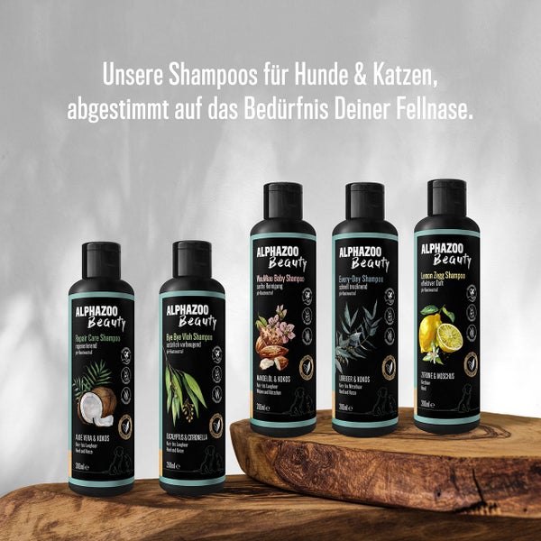 ALPHAZOO Lemon Zegg Shampoo 200ml für Hunde I Hundeshampoo gegen Zecken