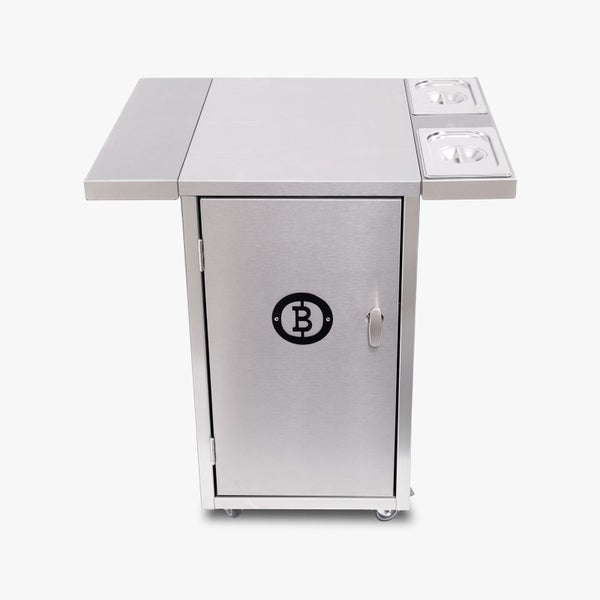 Edelstahl Grillwagen mit Schrank und Arbeitsfläche