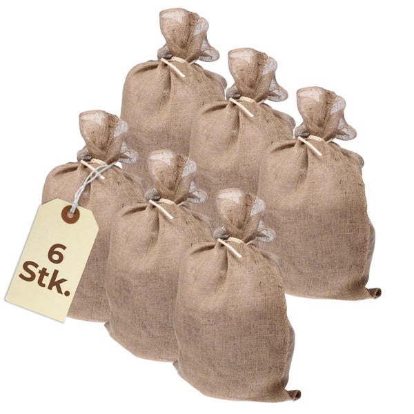 Sechs Säcke aus Jute