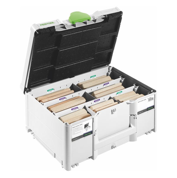 Festool DOMINO XL DF 700 EQ-Plus Dübelfräse 720 W ( 576426 ) + 128 tlg. Dübel Sortiment ( 576792 )
