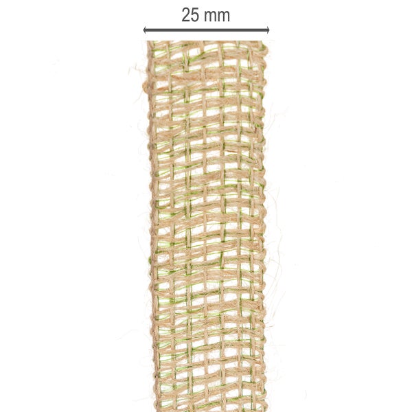 Juteband mit einer Breite von 25 Millimetern.