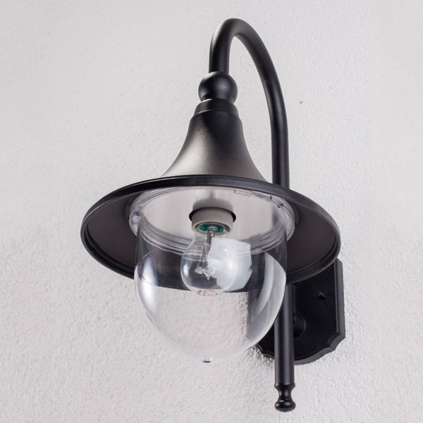Lindby Wandleuchte außen Daphne (spritzwassergeschützt (Modern) in Schwarz aus Aluminium (1 flammig, E27) - Außenwandleuchten Wandlampe Led Außenlampe Outdoor für Außenwand/Hauswand