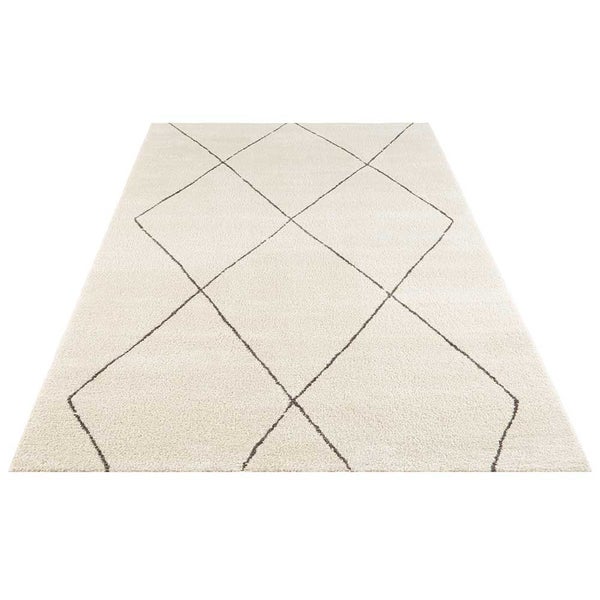 Kurzflor Teppich Massy Creme Grau - 80x150x1,4cm