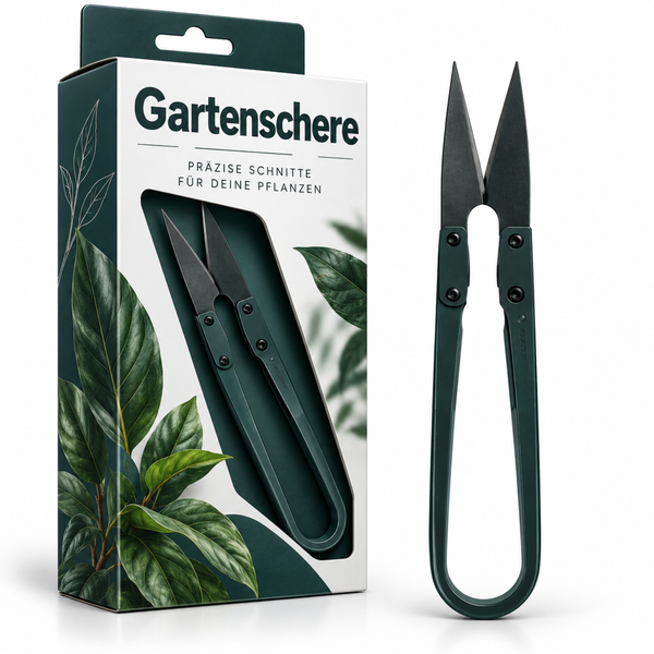 Gartenschere in der Verpackung für präzise Schnitte an Pflanzen.