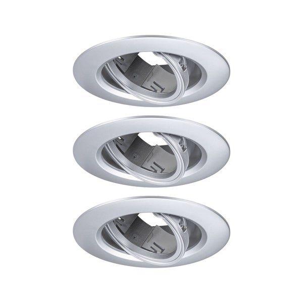Einbauleuchte 3er-Set schwenkbar rund 90mm 30° GU10 max. 3x10W 230V dimmbar Chrom matt