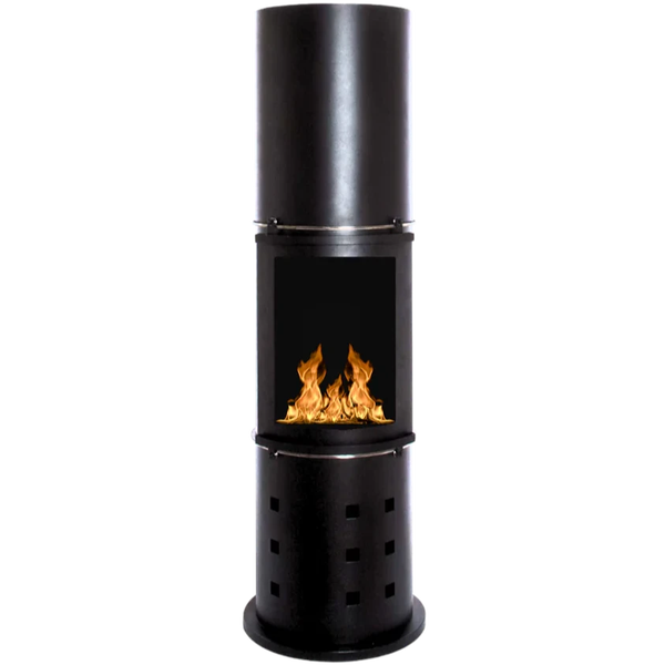 Schwarzer Ethanol Kaminofen mit Flammen