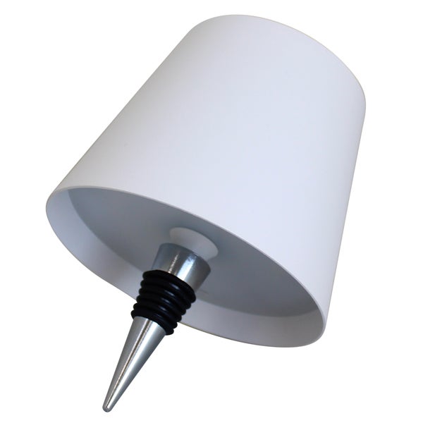 LED Lampe 2 in 1 Tischlampe und Flaschenlampe in Einem, Farbe Weiss, kabellos, dimmbar, aufladbar USB, zum Aufstecken auf Flaschen oder als Tischleuchte für zu Hause, Restaurants, Hotels, Bars