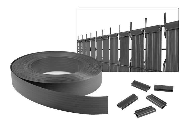 PVC Sichtschutzstreifen 60m BALDO B.46mm Grau