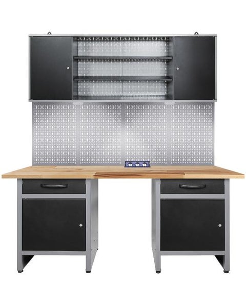 Werkbankunterschrank mit Schublade und geöffneter Tür