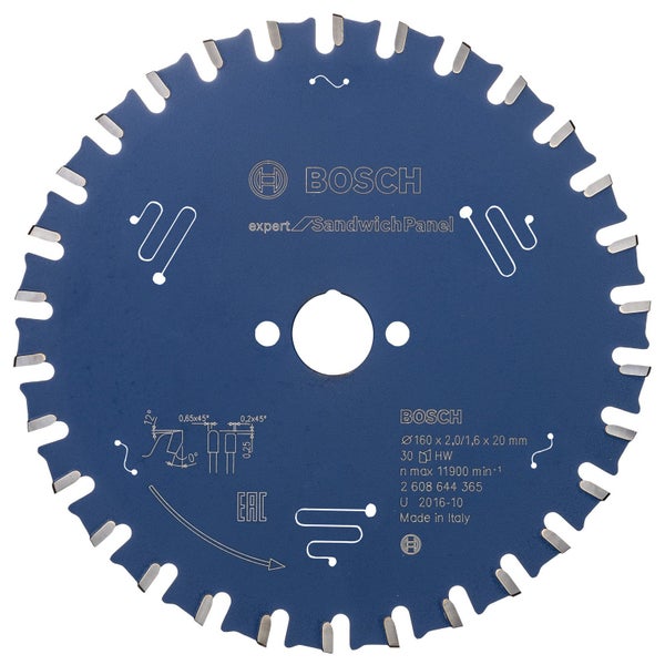 Bosch Kreissägeblatt Expert for Sandwich Panel für Handkreissägen 160 x 20 x 2 mm 30 - 2608644365