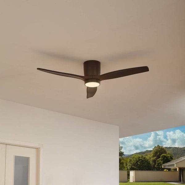 Lucande LED Deckenventilator mit Lampe Sorin Leselampe (Modern) in Schwarz aus Metall (1 flammig, ) - Ventilator
