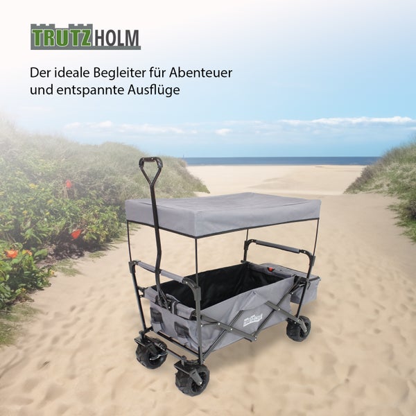 Tragbarer Bollerwagen mit Dach für den Transport im Freien