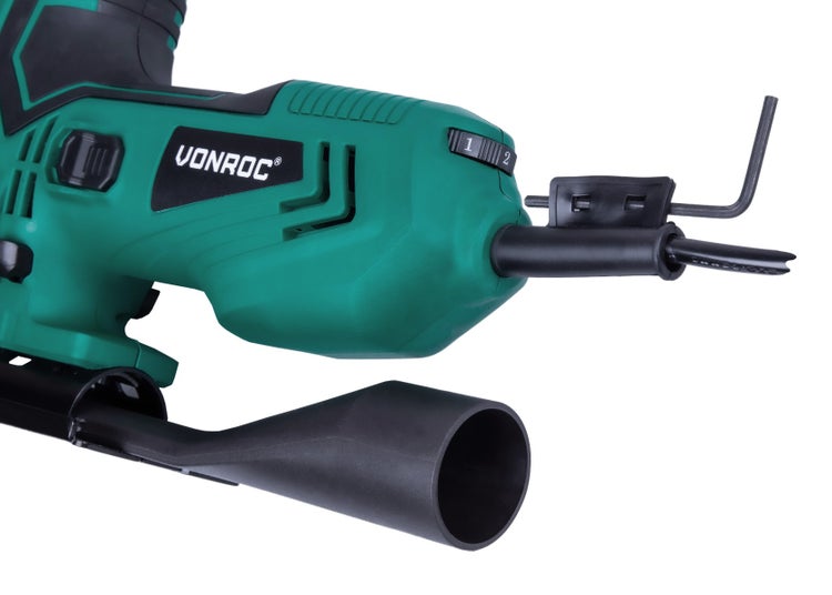 VONROC Stichsäge elektrisch 550W - Pendelhubstichsäge mit Staubabsaugung, variable Schnittwinkel & Geschwindigkeit - inkl. 1 Sägeblatt