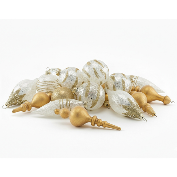 Weihnachtsbaumschmuck Set mit Kugeln und Spitzen