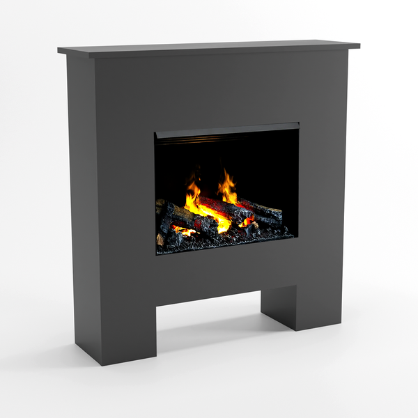 GLOW FIRE Elektrokamin 'Poseidon Opti Myst' | Wasserdampf Kamin mit Heizung inkl. Holz in schwarz als Standkamin| HxBxT: 102x97x23 cm