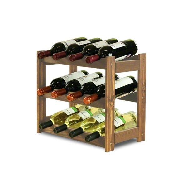 PROREGAL Weinregal Pinotwine HxBxT 38 x 43 x 25 cm 12 Flaschen Massives Kiefernholz Braun Geölt