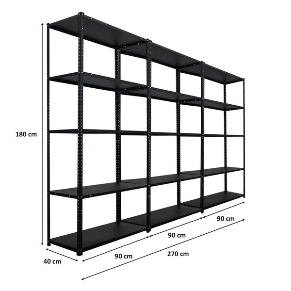 Mehrteiliges Metallregal mit Abmessungen