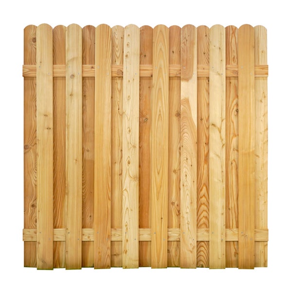 Holzzaun mit abgerundeten Latten