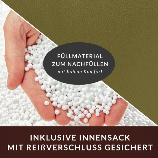 Füllmaterial zum Nachfüllen mit Innensack mit Reißverschluss