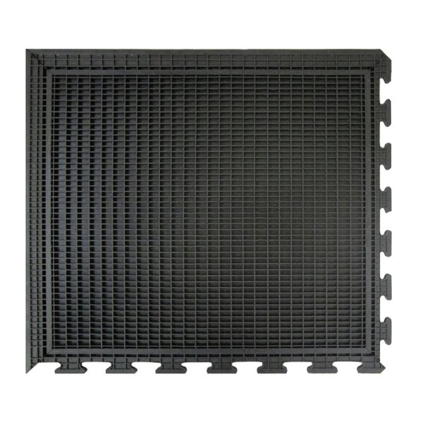 PROREGAL Anti Ermüdungs Gummifliese Eckstück Rechts BxL 70 x 78 cm Stärke 1,2 cm Schwarz
