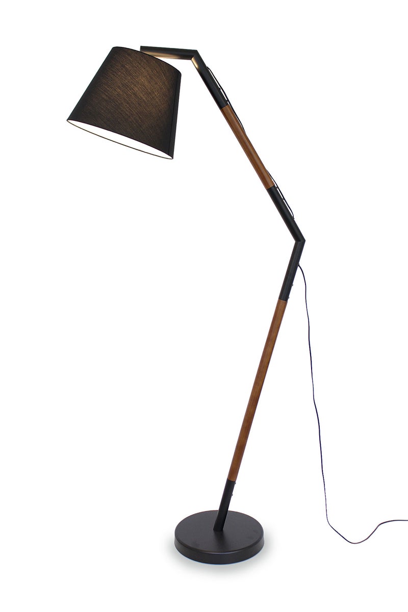 Stehleuchte Bogenleuchte Asseri braun + schwarz Textil-Lampenschirm 189 cm 10954