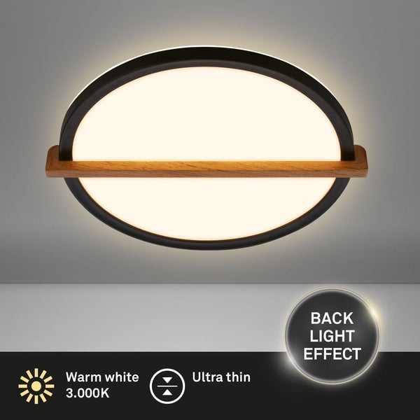 LED Deckenlampe Holz Deckenleuchte Wohnzimmer Schlafzimmer Warmweißes Licht