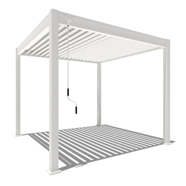 Weide Classic Alu-Stahl Pavillon 3 x 3 M Weiß Pergola Freistehend mit Pfostenstärke 11,6 cm x 11,6 cm