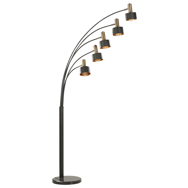 Stehlampe ANBESA verstellbar Metall Schwarz