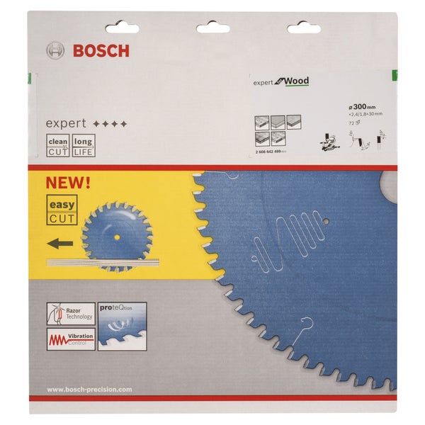 Bosch Kreissägeblatt Expert for Wood für Kapp- und Gehrungssägen 300 x 30 x 2,4 mm 72 - 2608642499