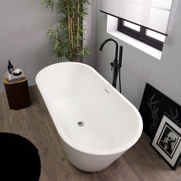 150 cm ovale Badewanne glänzend weiß  | Allegra