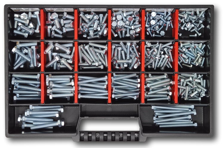 Sechskantschrauben Sortiment M4-M5-M6 // 8mm-50mm 350 tlg. Schraubenbox DIN 933 Vollgewindeschrauben Maschinenschrauben Gewindeschrauben Sechskantschrauben
