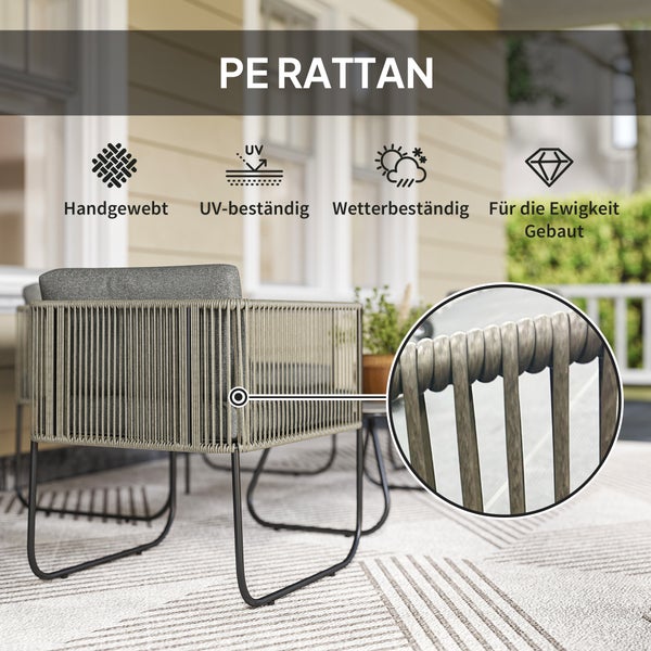 Perattan Lounge-Sessel mit Eigenschaften wie handgewebt, UV-beständig und wetterbeständig