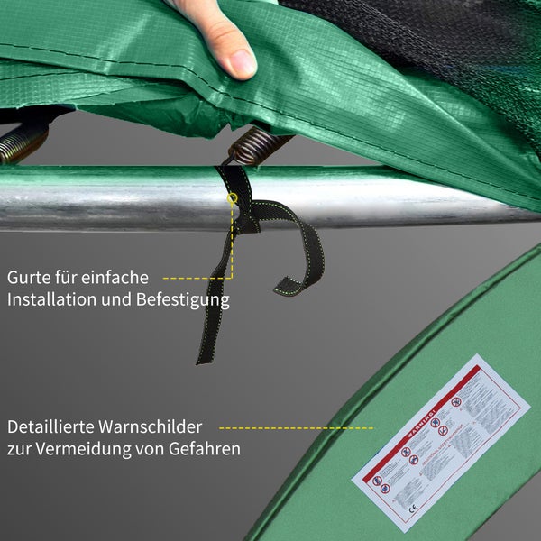 HOMCOM Trampolin Randabdeckung Sicherheitsnetz 8ft 10ft 12ft 15ft (Randabdeckung: Ø 366cm-Grün)