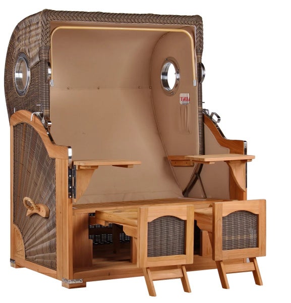 Strandkorb Rantum Teak PE grey Dessin 518