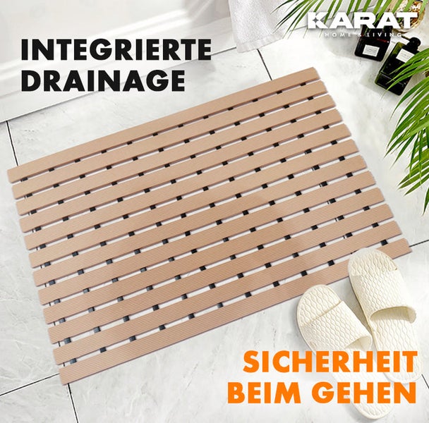Badezimmermatte mit integrierter Drainage für Sicherheit beim Gehen