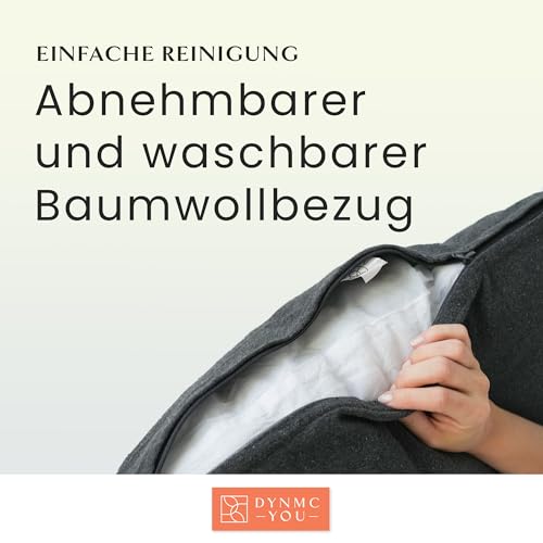 DYNMC you Sofakissen mit Füllung und Bezug - 2er Set 40x60cm mit Viel Füllung - VERGLEICHSSIEGER SEHR GUT - Rückenkissen mit Oeko TEX Baumwoll-Bezug - Bequeme Dekokissen - Couchkissen Anthrazit