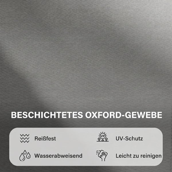 Beschichtetes Oxford-Gewebe Eigenschaften: reißfest, UV-Schutz, wasserabweisend und leicht zu reinigen.