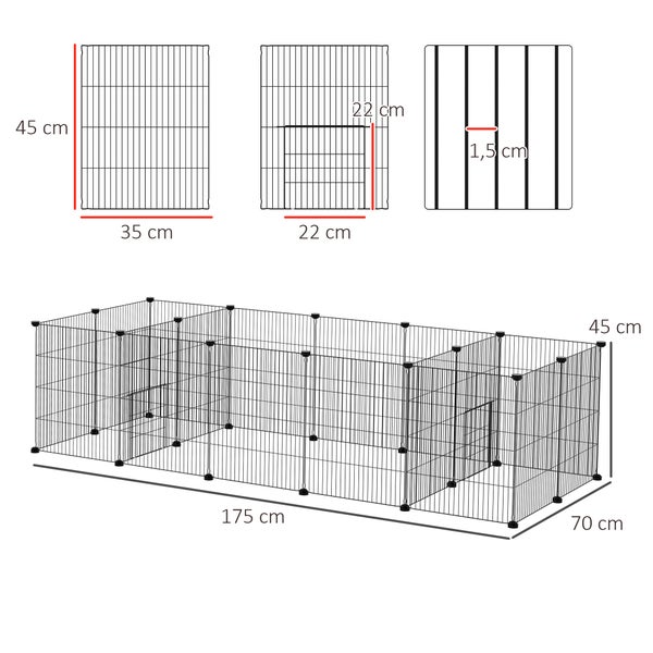 Haustierlaufstall für kleine Haustiere im Wohnzimmer