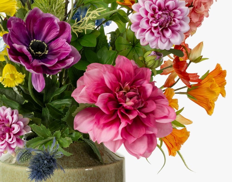 Unechter Blumenstrauß Feme, bunt, 90cm, Ø55cm - Künstlicher Blumenstrauß